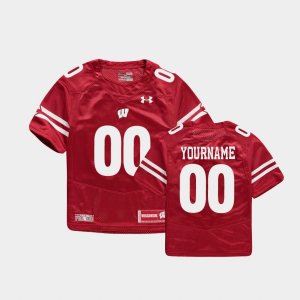 Youth Wisconsin Badgers NCAA #00 Custom Red NCAA Under Armour Stitched College Football Jersey PE31L08QY